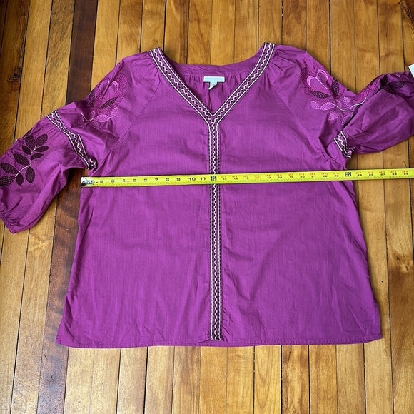 NWT Charter Club Cotton Embroidered Bubble-Sleeve Top size XL - Picture 8 of 16